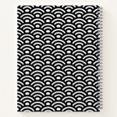 Seigaiha, Waves, Japanese, Black and White Notizblock (Rückseite)