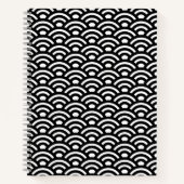Seigaiha, Waves, Japanese, Black and White Notizblock (Vorderseite)