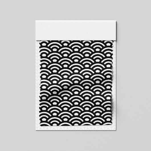 Seigaiha, Waves, Japanese, Black and White Stoff
