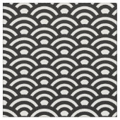Seigaiha, Waves, Japanese, Black and White Stoff (Nahaufnahme)