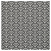 Seigaiha, Waves, Japanese, Black and White Stoff (Muster)