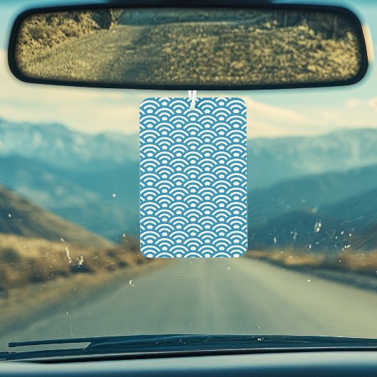 Seigaiha, Waves, Japanese, Blue and White Autolufterfrischer