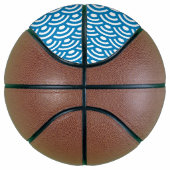 Seigaiha, Waves, Japanese, Blue and White Basketball (Rechts)