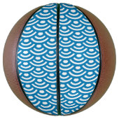 Seigaiha, Waves, Japanese, Blue and White Basketball (Vertikal)