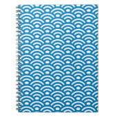 Seigaiha, Waves, Japanese, Blue and White Notizblock (Vorderseite)