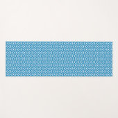 Seigaiha, Waves, Japanese, Blue and White Yogamatte (Vorderseite (Horizontal))