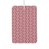 Seigaiha, Waves, Japanese, Burgundy and White Autolufterfrischer (Vorderseite)