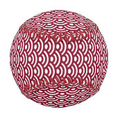 Seigaiha, Waves, Japanese, Burgundy and White Baseball (Rückseite)