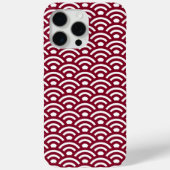 Seigaiha, Waves, Japanese, Burgundy and White Case-Mate iPhone Hülle (Rückseite)