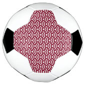 Seigaiha, Waves, Japanese, Burgundy and White Fußball (Gedreht)