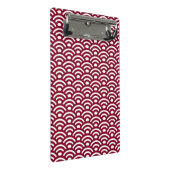 Seigaiha, Waves, Japanese, Burgundy and White Mini Klemmbrett (Schrägansicht)