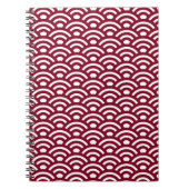 Seigaiha, Waves, Japanese, Burgundy and White Notizblock (Vorderseite)