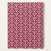 Seigaiha, Waves, Japanese, Burgundy and White Planer (Rückseite)