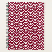 Seigaiha, Waves, Japanese, Burgundy and White Planer (Vorderseite)
