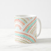 Seigaiha Waves: Vintages Wellenmuster Kaffeetasse (VorderseiteRechts)