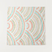 Seigaiha Waves: Vintages Wellenmuster Wandteppich (Vorderseite (Horizontal))