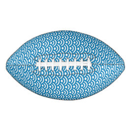 Seigaiha, Wellen, Japanisch, Blau und Weiß Football
