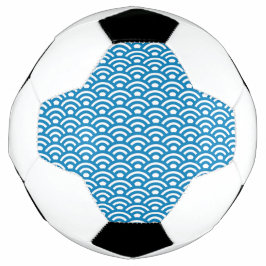 Seigaiha, Wellen, Japanisch, Blau und Weiß Fußball