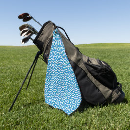 Seigaiha, Wellen, Japanisch, Blau und Weiß Golfhandtuch