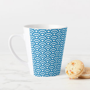 Seigaiha, Wellen, Japanisch, Blau und Weiß Milchtasse