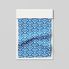Seigaiha, Wellen, Japanisch, Blau und Weiß Stoff
