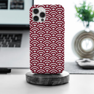 Seigaiha, Wellen, Japanisch, Burgund und Weiß Case-Mate iPhone Hülle
