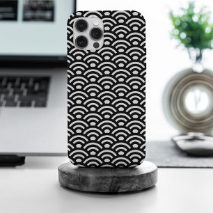 Seigaiha, Wellen, Japanisch, Schwarz und Weiß iPhone 15 Pro Max Hülle