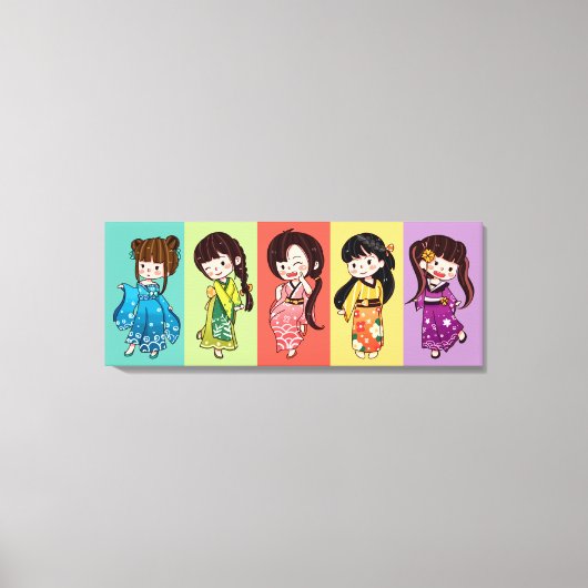 Seijin no Hi Kimono Girls Leinwand (Vorderseite)