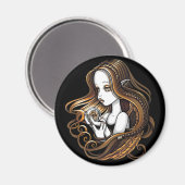 "Seika" Amber Rose Crystal Ball Angel Magnet (Vorderseite/Rückseite)