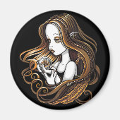 "Seika" Amber Rose Crystal Ball Angel Magnet (Vorne)