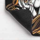 "Seika" bernsteinfarbiger Rosen-Kristallball-Engel Mousepad (Ecke)