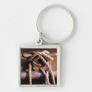 Seil gebunden an einer Boots-Krawatte Schlüsselanhänger