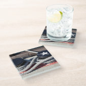 Seil gebunden an zwei Schiffspollern Glasuntersetzer (Schrägansicht)