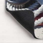 Seil gebunden an zwei Schiffspollern Mousepad (Ecke)