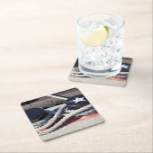 Seil gebunden an zwei Schiffspollern Rechteckiger Pappuntersetzer (Vor Ort)