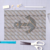 seil-Holzanker des rustikalen Küstenstrandes See Seidenpapier (Handwerk)