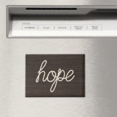 Seil HOPE Text auf dunklem Holz Magnet (In Situ (Geschirrspüler))