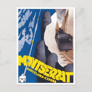 Seilbahn Montserrat Spanien Vintage-Reisepostkarte Postkarte