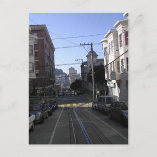 Seilbahnen in der Mitte der Straße - San Francisco Postkarte