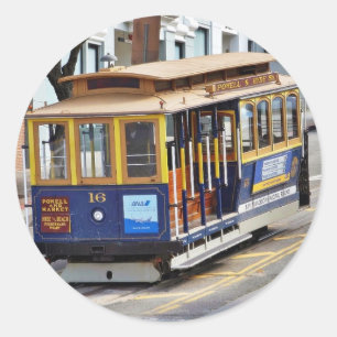 Seilbahnen in San Francisco Runder Aufkleber