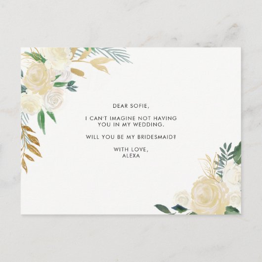 Seilbänke werden Sie meine Trauzeugin sein Einladungspostkarte (Rückseite)