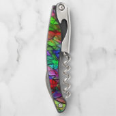 Seile überquert, verborgen durch ein buntes Markis Kellnermesser (Rückseite)