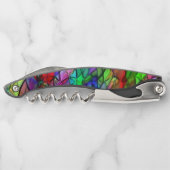 Seile überquert, verborgen durch ein buntes Markis Kellnermesser (Rückseite)