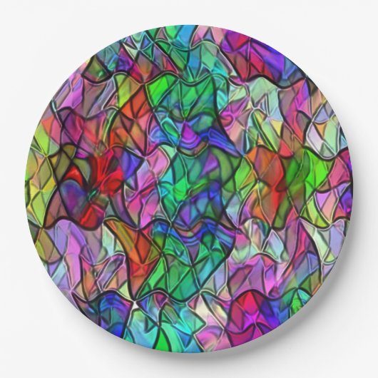 Seile überquert, verborgen durch ein buntes Markis Pappteller (Vorderseite)