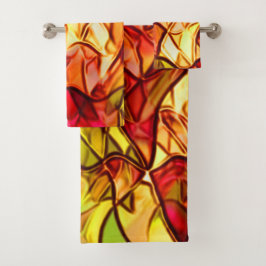 Seile überquert, versteckt unter einem roten Marki Badhandtuch Set