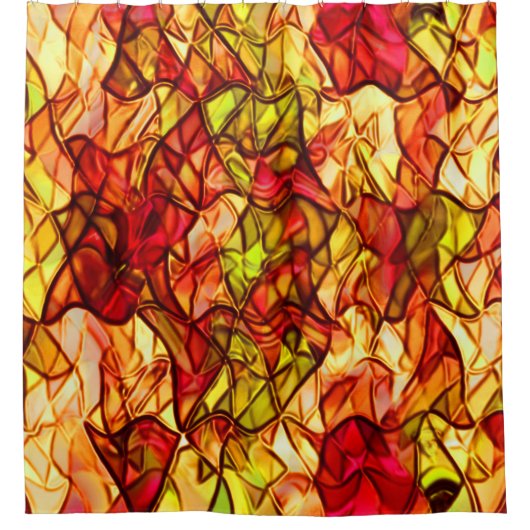 Seile überquert, versteckt unter einem roten Marki Duschvorhang (Vorderseite)