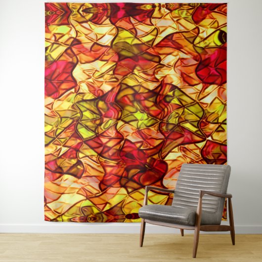 Seile überquert, versteckt unter einem roten Marki Wandteppich (Beispiel)