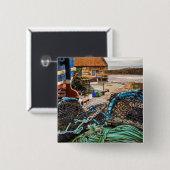 Seile und Hummer-Töpfe | Pittenweem, Schottland Button (Vorne & Hinten)