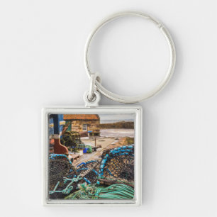 Seile und Hummer-Töpfe   Pittenweem, Schottland Schlüsselanhänger