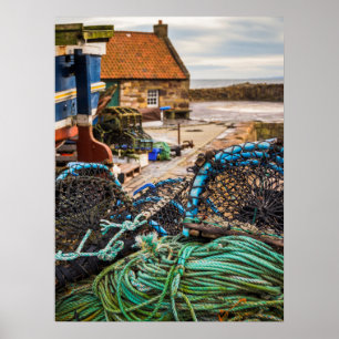Seile und Hummerkörbe   Pittenweem, Schottland Poster